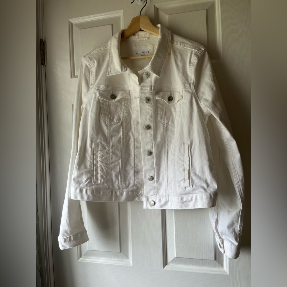 Loft white denim jacket